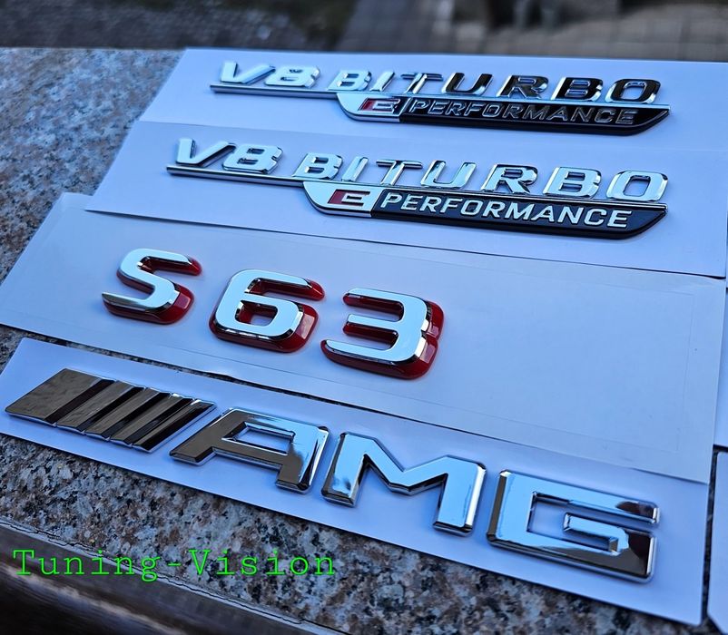 W223 емблеми S63 amg v8 biturbo e performance Mercedes лого надписи