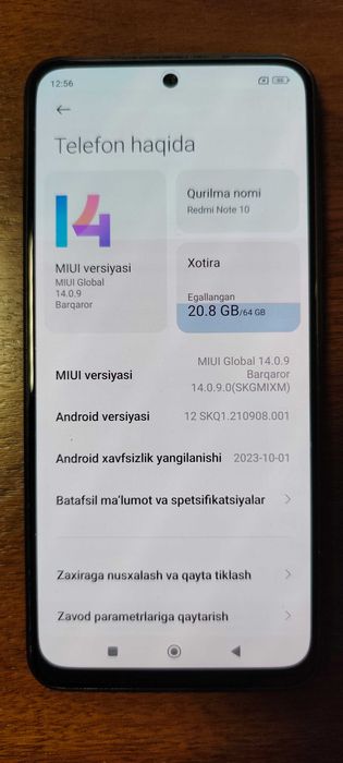 Redmi Note 10 telefon sotiladi. 4Gb/64Gb. Телефон. Smartfon. Смартфон.