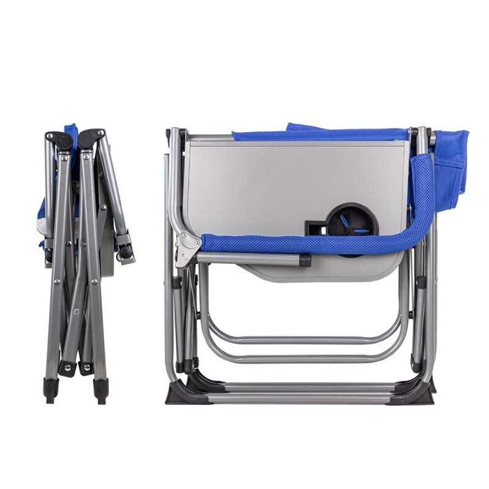 Сгъваем стол за къмпинг, метален, с поставка за чаша, 46 x 50 x 93 см