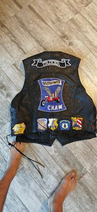 Vesta moto  biker Custom din piele naturală
