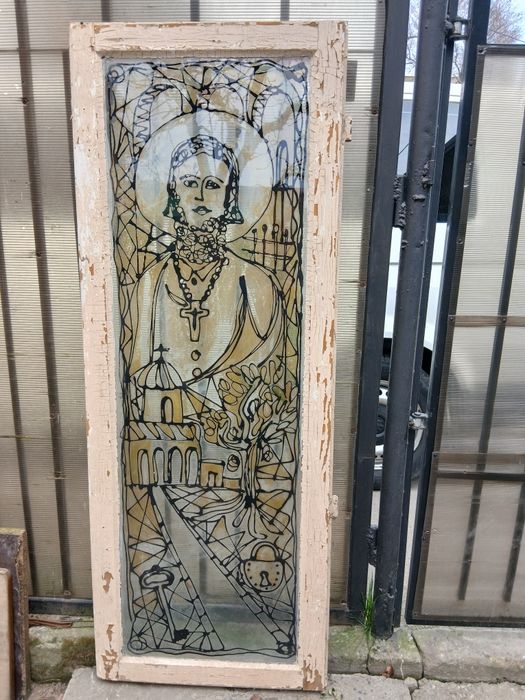 Pictură religioasă pe sticlă