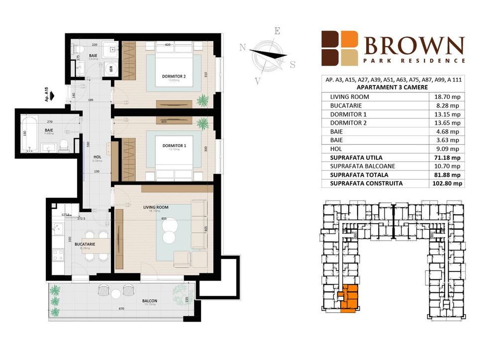 Apartament in ansamblu rezidential GREEN-3 camere+balcon, Metalurgiei