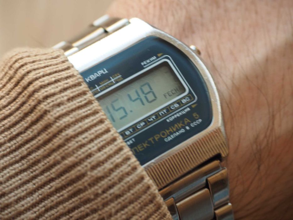 Ceas de mână sovietic Electronika 5, funcțional, URSS retro