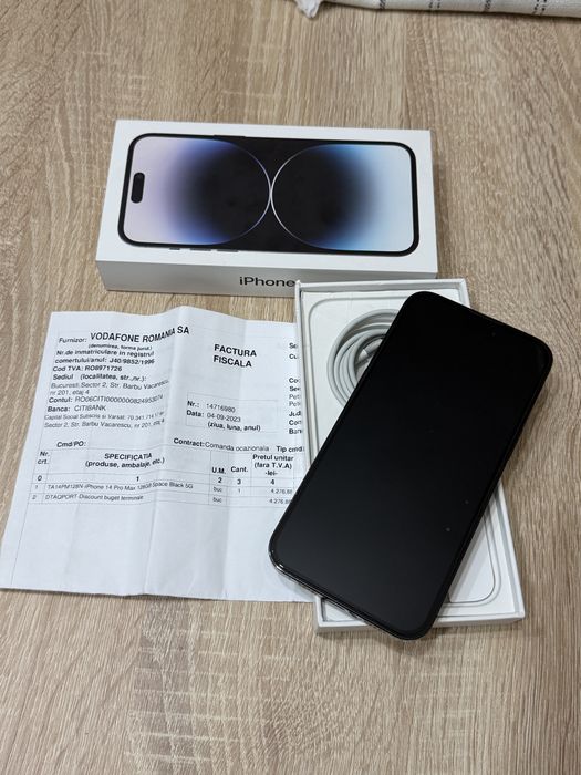 iPhone 14 Pro Max ,Liber rețea,Impecabil , Factura