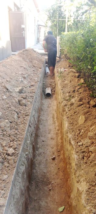 Канализация урнатамиз, вадаправод,траншея,
