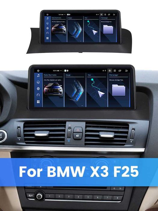 Navigatie Bmw X3 X4 F25 F26 4/8 GB RAM Android 14 Carplay SIM + Camera