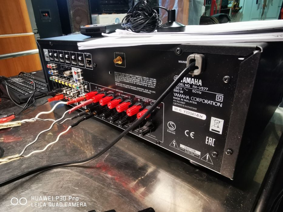 Amplificator, receiver Yamaha RX V577, cu telecomanda  și microfon