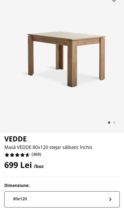 Masa stejar salbatic, 80/120+patru scaune