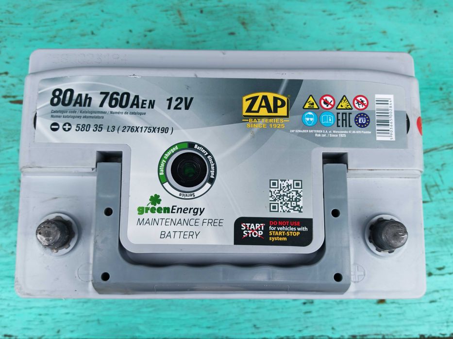 Baterie Acumulator ZAP Silver Premium 80 Ah 720 aen 12 Volti ca Noua