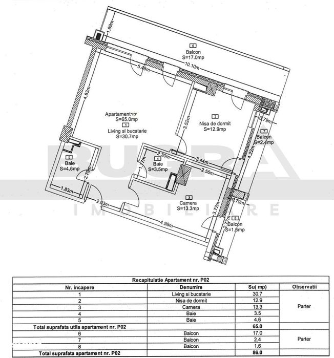 Apartament de 3 camere, 86mp, bloc nou, zona Golden Tulip