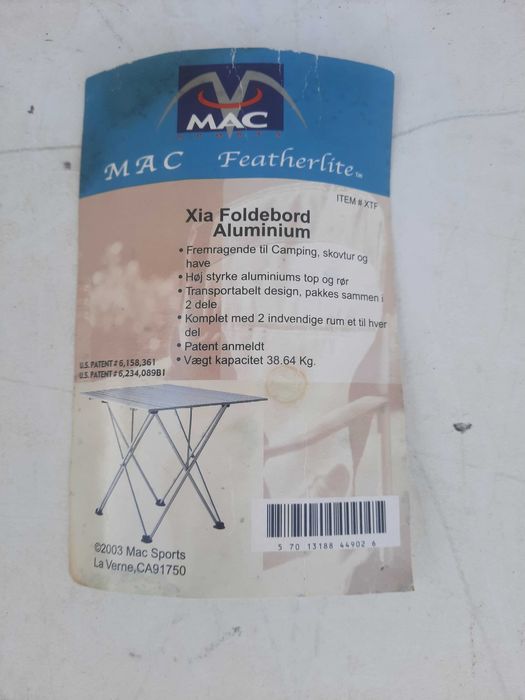 Къмпинг маса алуминиева MAC