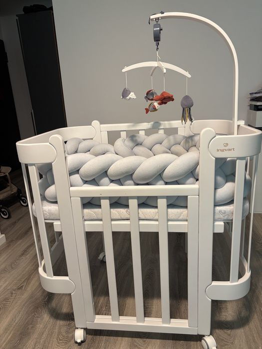 Patut bebelusi co-sleeper 5in1 Alb 60x95/120cm Ingvart