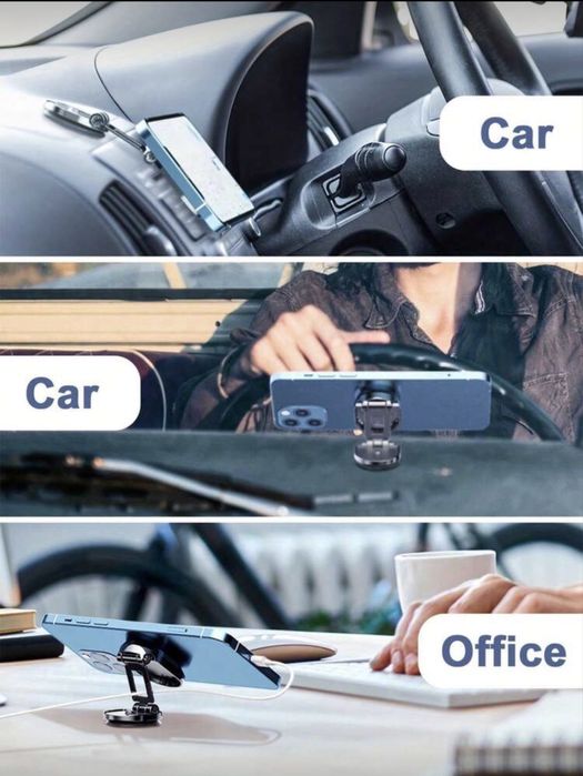 Магнитна стойка за телефон за кола – 360° въртене, силен магнит