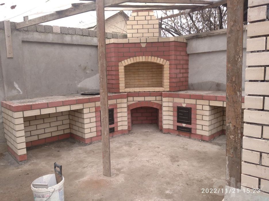 Летняя кухня очаг камин