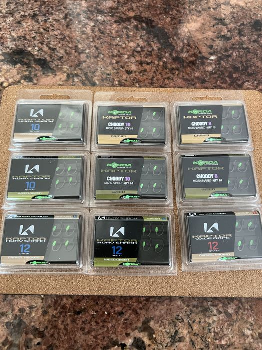 Carlige pescuit Korda Kaptor -9 cutii la pret de 5 !