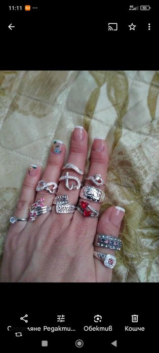 Нов, сребърен, дамски пръстен. Цена 35/55 лв. В кутия.