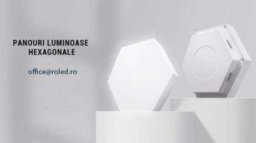 Set 6 panouri luminoase hexagonale, Roled®, Actionare touch