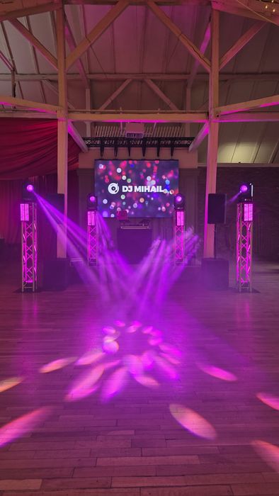 Dj-MC, scena, podium, ecran led, sonorizare, schela de lumini, glob