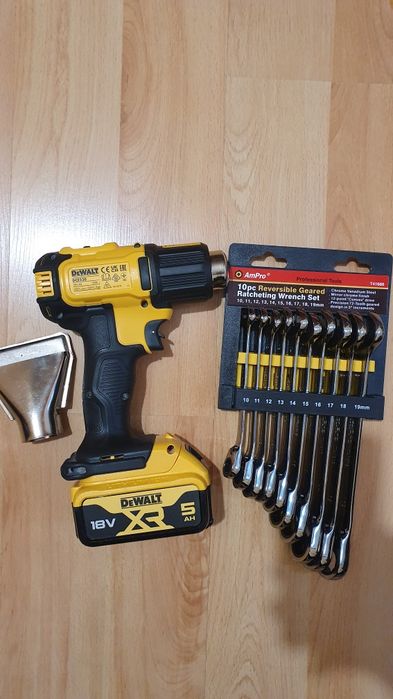 AmPro ,DEWALT, set chei inelare cu clichet și pistol cu aer cald NOI