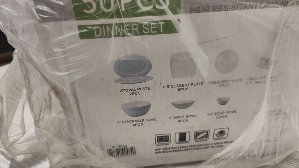 Стильный набор посуды Torix – 50 предметов, опаловое стекло