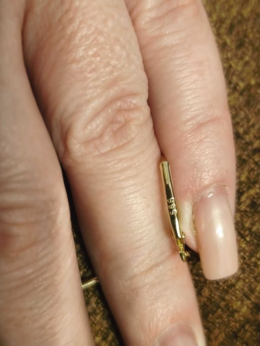Cercei cu tortiță și lănțișor, aur 14k,