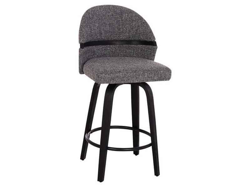 Бар стол, Dekker, Сив, Кафяв, Текстил, 48х54х96см.