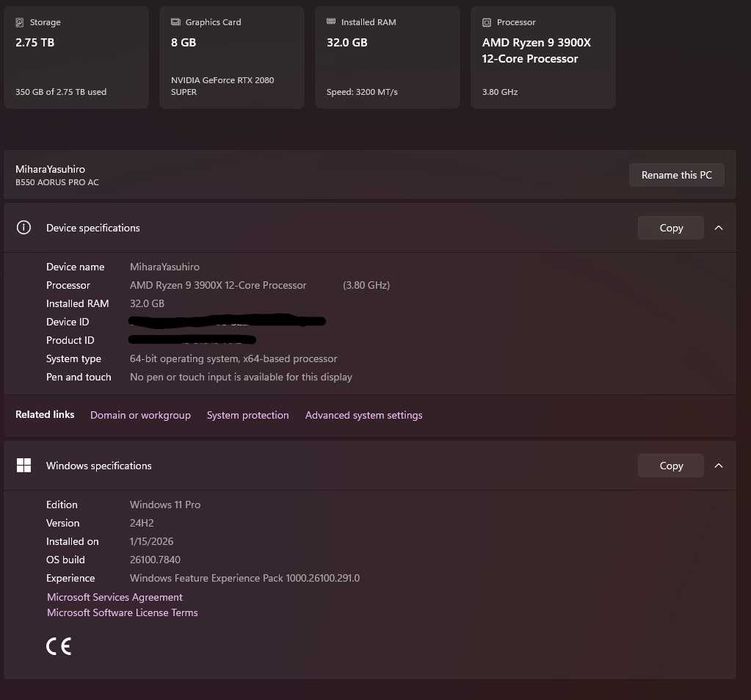 Pc Gaming rtx 2080 super, ryzen 9 3900x, 32gb ddr4, 2tb m2 + monitor
