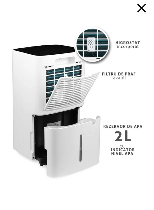 Dezumidificator aer Turbionaire SENSO 12 SG, 12 l/zi, 185W, 36dB