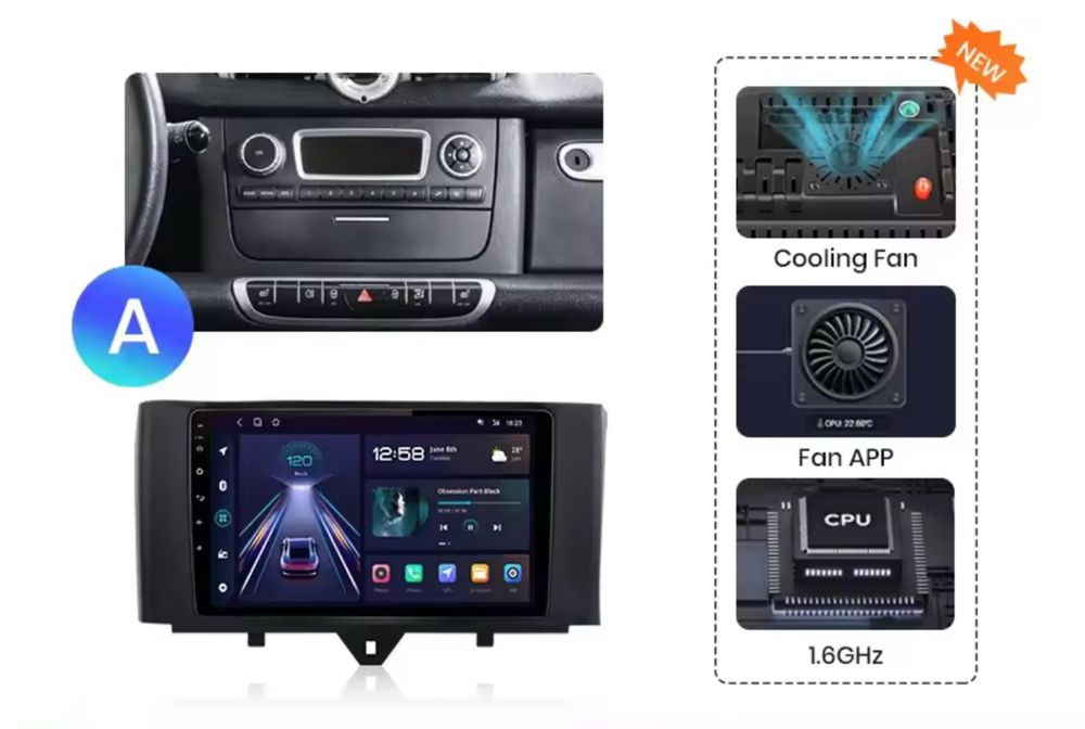 Navi Navigatie Ecran Display Multimedia Smart ForTwo 2 451 2007-15