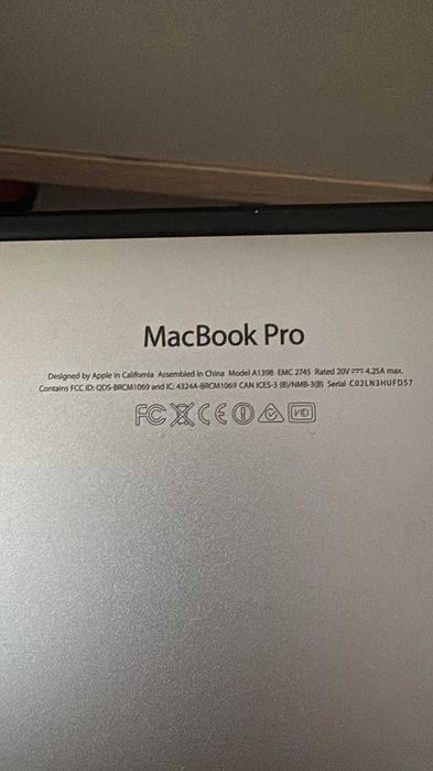 Vand Macbook Pro Retina 2014 A1398 15 inch