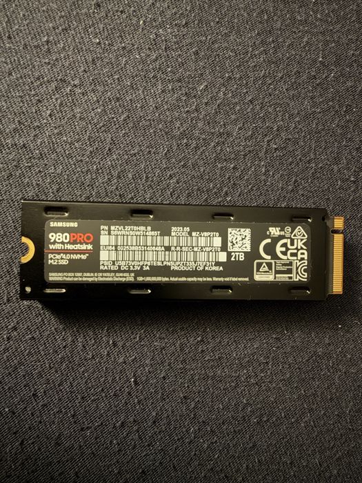 Samsung 980 PRO 2TB | PCIe 4.0 NVMe M.2 SSD | до 7000 MB/s | DRAM Cache | Гейминг, PC и лаптоп
