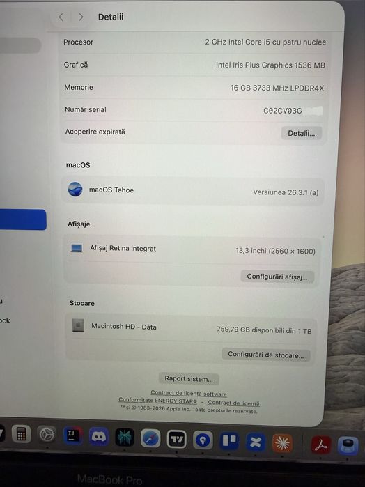 Macbook Pro 13 inch 16gb RAM 1TB SSD