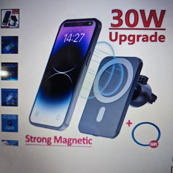 30W магнитно безжично зарядно за кола