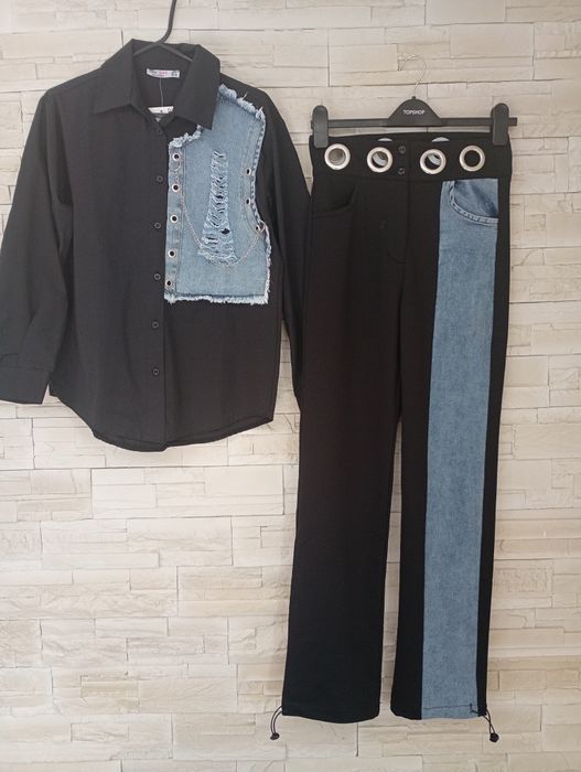 Compleu dama cu aplicații jeans