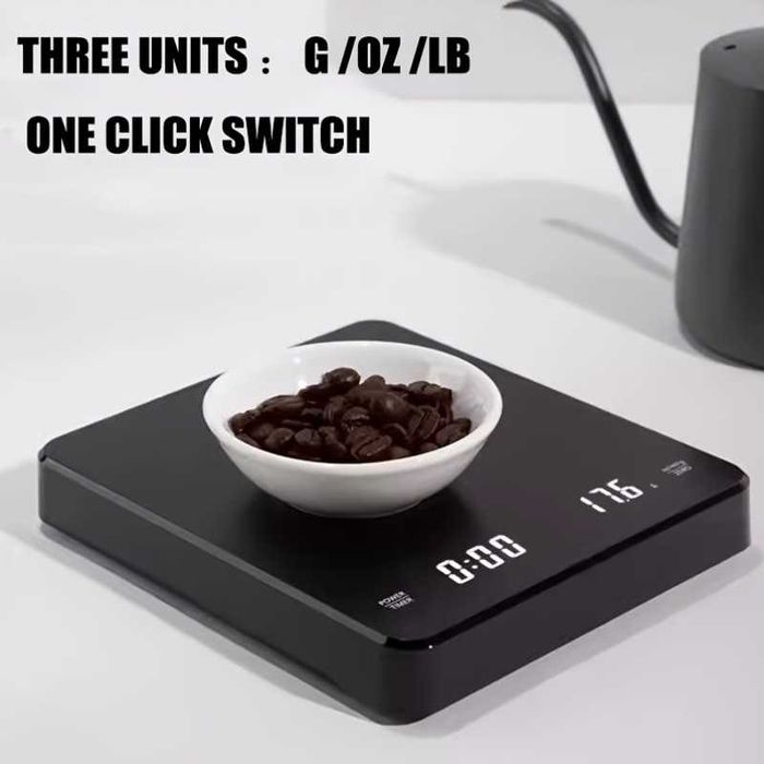 Цифрова везна за кафе с висока точност,  0,1 грама USB акумулаторна