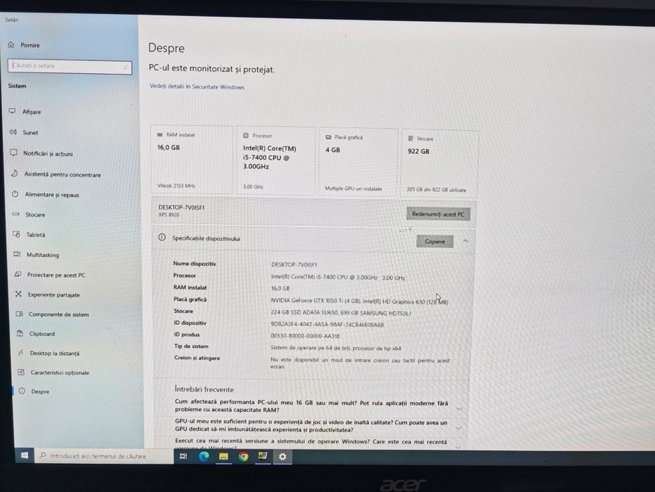PC Gaming de buget Dell XPS 8910