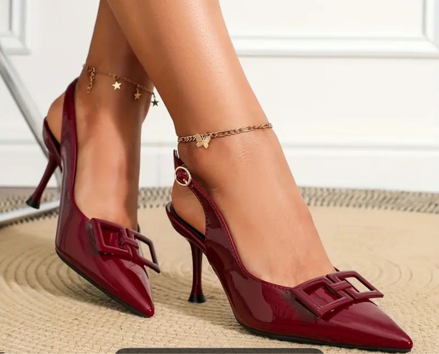 Червени обувки естествена кожа