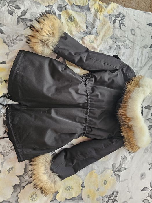 Дамска парка с естествен косъм