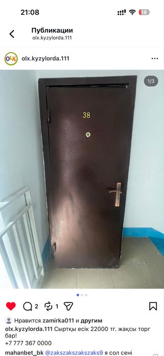 Входная железная дверь. темір есік.