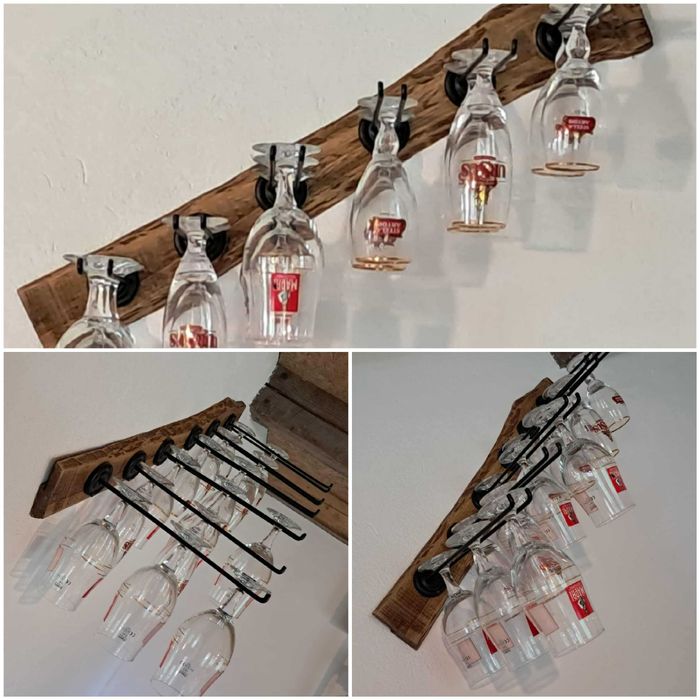 NOU - Suport pahare din lemn masiv