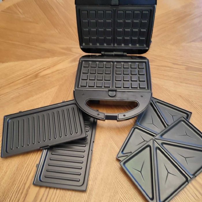 YASHE Тостер за сандвичи 3-в-1, гофретник Panini Presses Set, 750 W