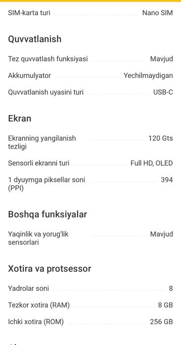 Yangi 1oy ishlatilgan