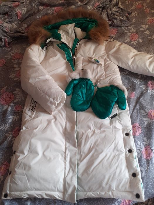 Пуховик подростковый на девочку, рост 164