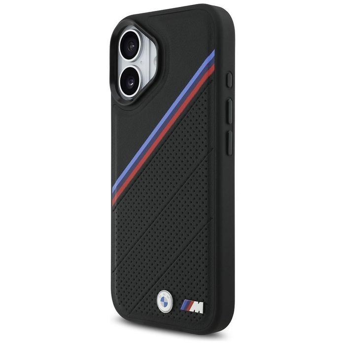 Bmw m tricolor metal logo magsafe case for iphone 17 black