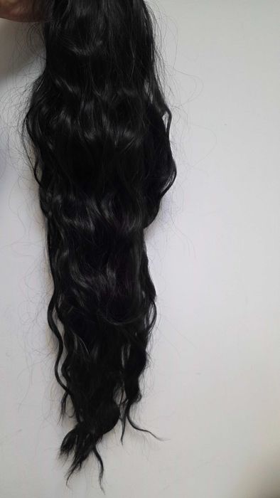 Extensie coadă de cal BARSDAR 66 cm, ondulată, cu șnur reglabil – Negru natural 1B