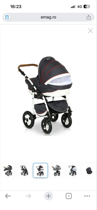 Carucior 3 in 1 Ride Dark Grey,Krausman