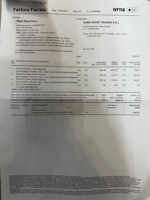 IPhone 18 Pro Max Cu sim/factura