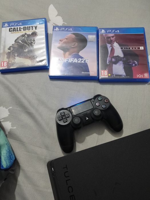 Ps 4 slim 400gb 3 jocuri