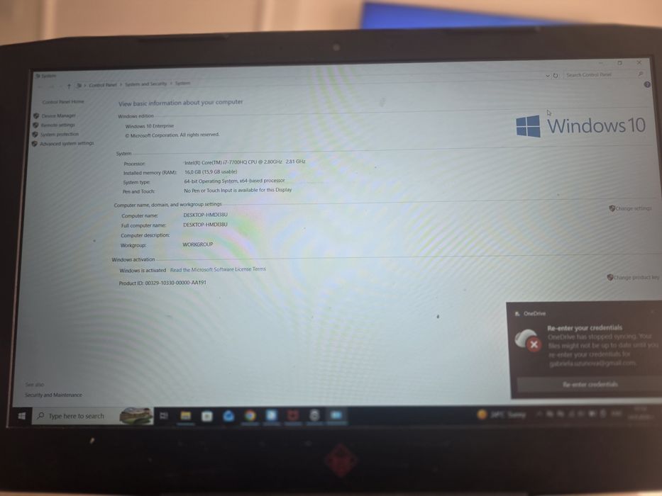 HP Omen i7 7700  GTX 1050TI