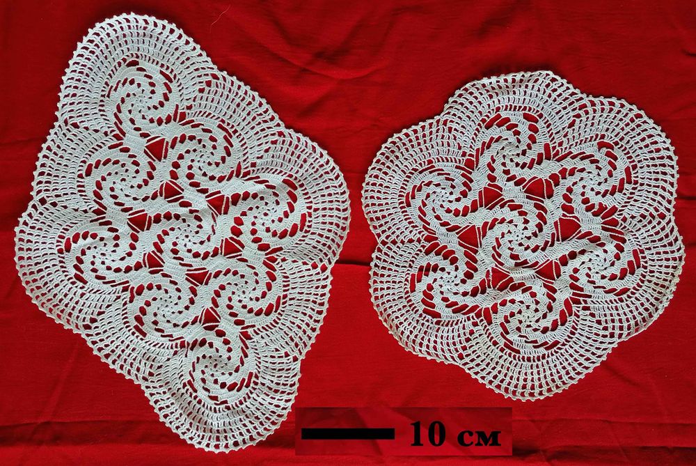 Ръчно плетени на една кука памучни покривки, дантели, яки
